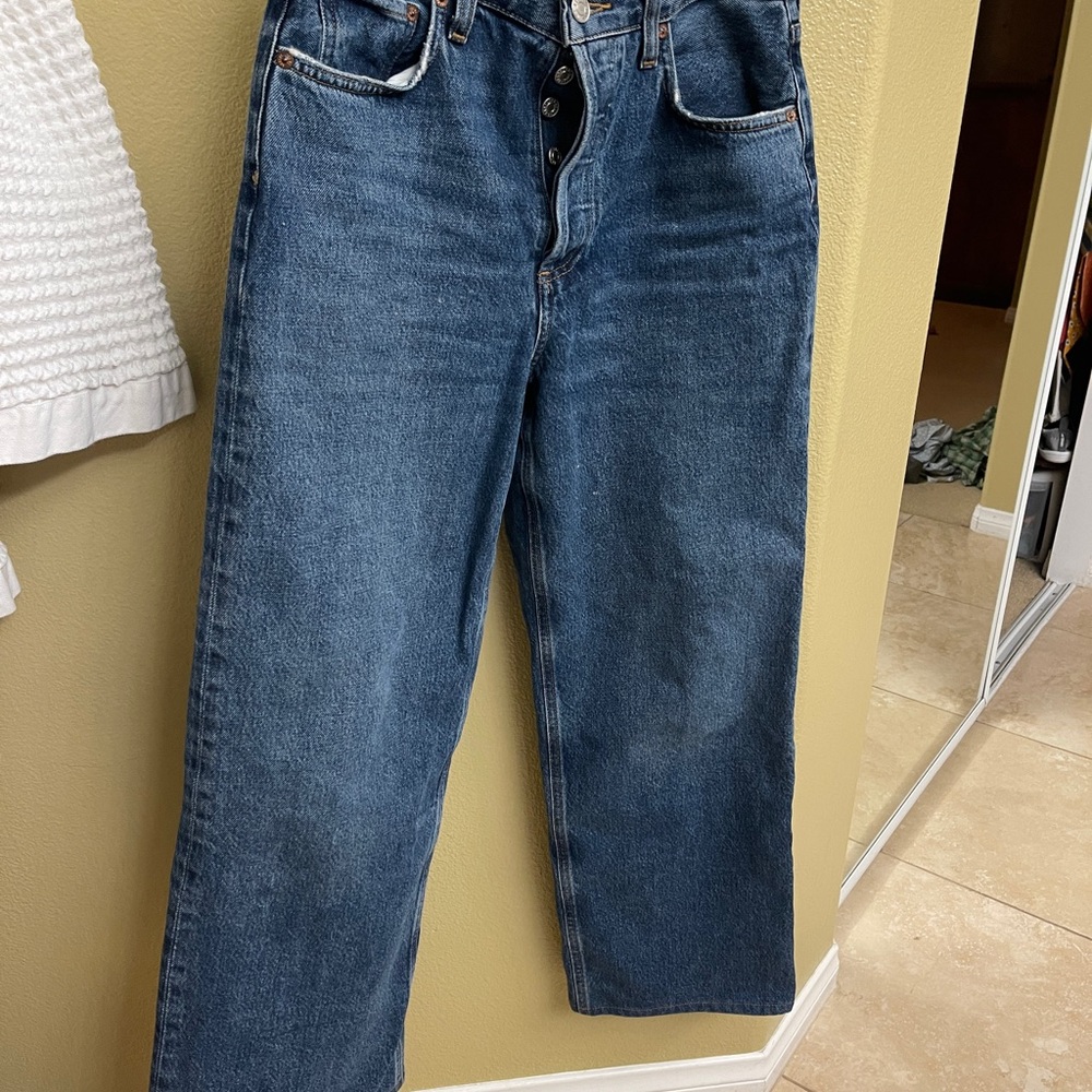 Agolde Blue Straight Jeans Medium Wash